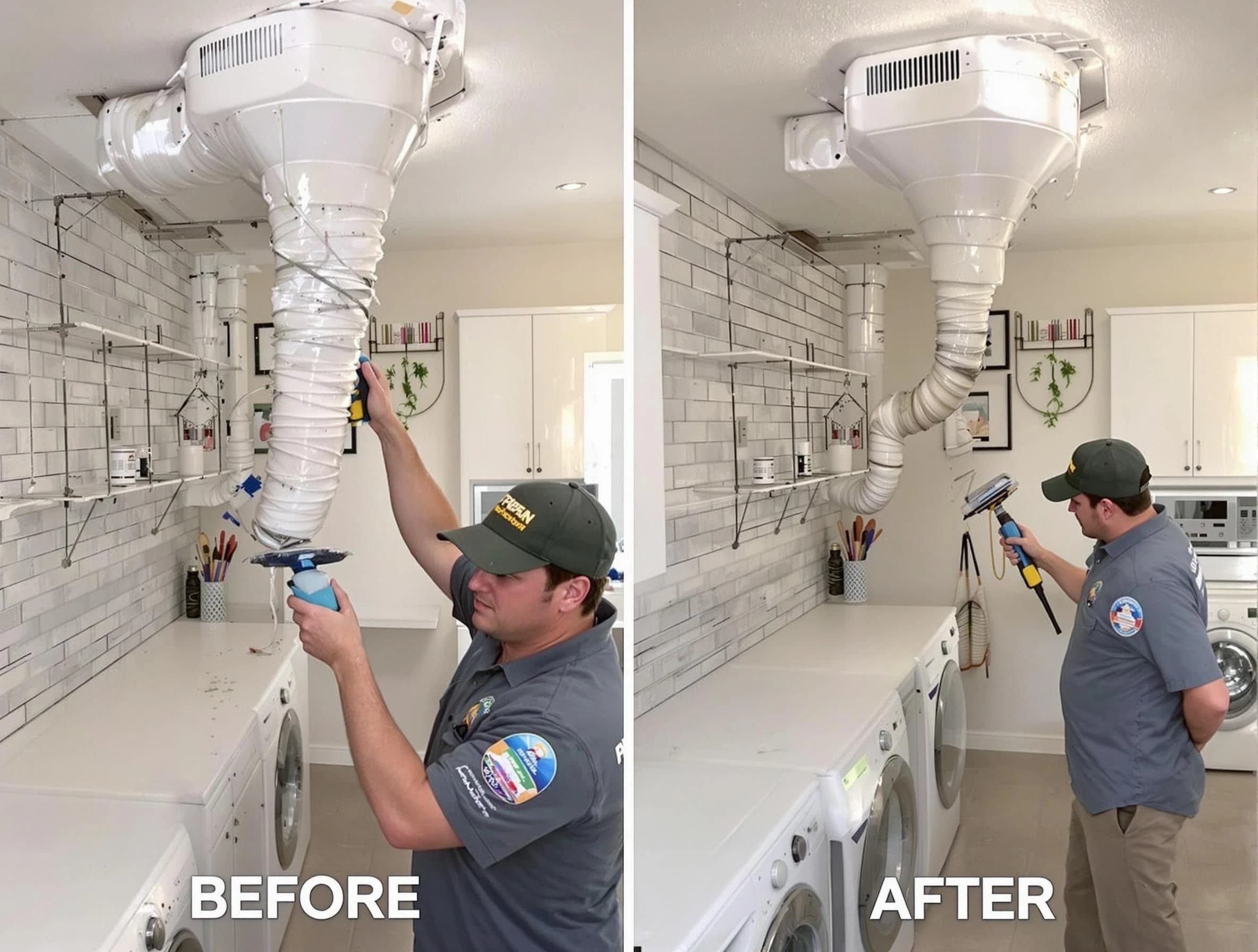 Professional dryer exhaust vent cleaning by Noble Dryer Vent Cleaning in Noble