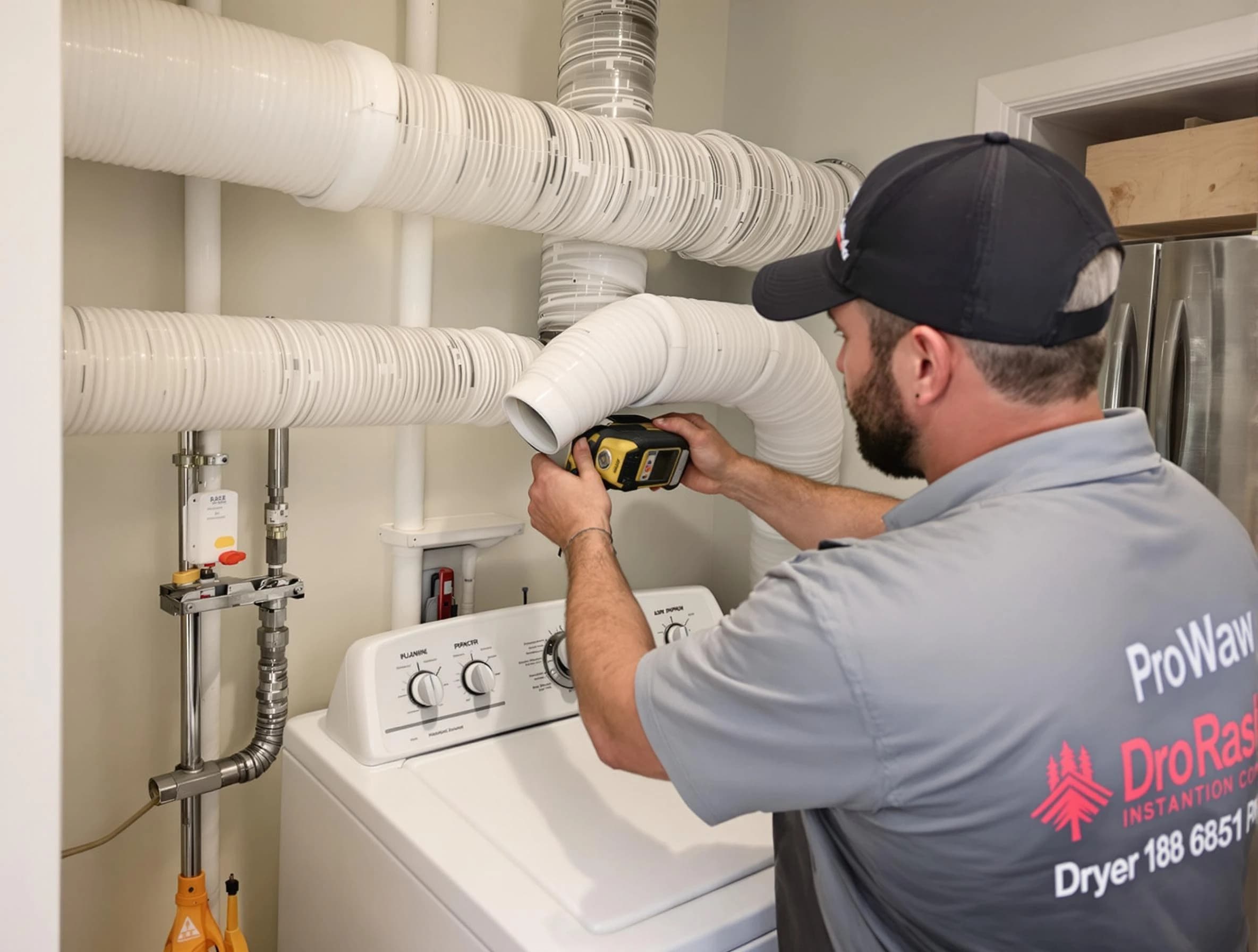 Professional dryer vent hose installation by Noble Dryer Vent Cleaning in Noble